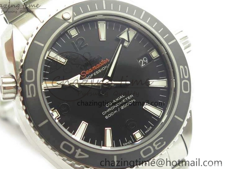 0423 Sleek Planet Ocean Professional Ceramic Bezel 42mm 1:1 MK Best Edition Silver Markers On SS Bracelet A 8085